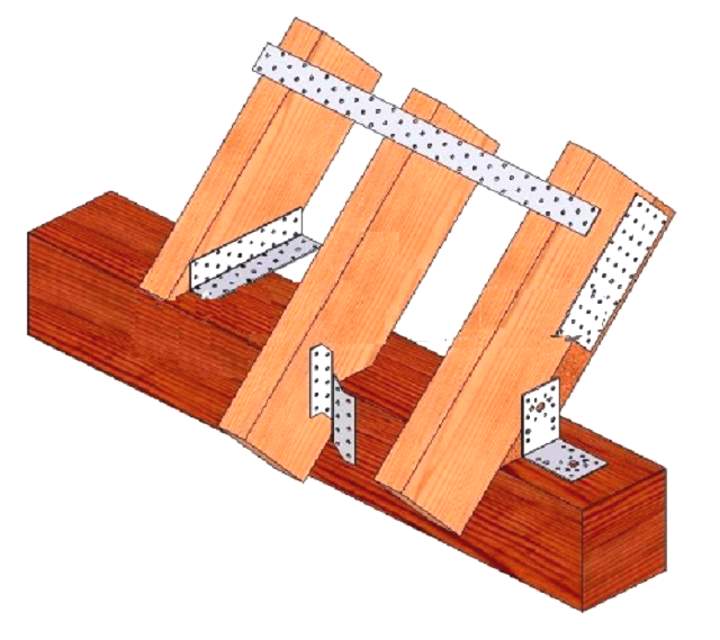 Жесткое крепление стропил к мауэрлату